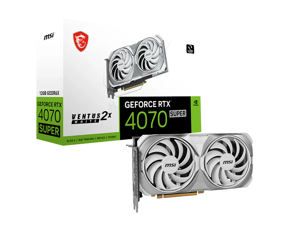 MSI GeForce RTX 4070 SUPER 12G VENTUS 2X WHITE